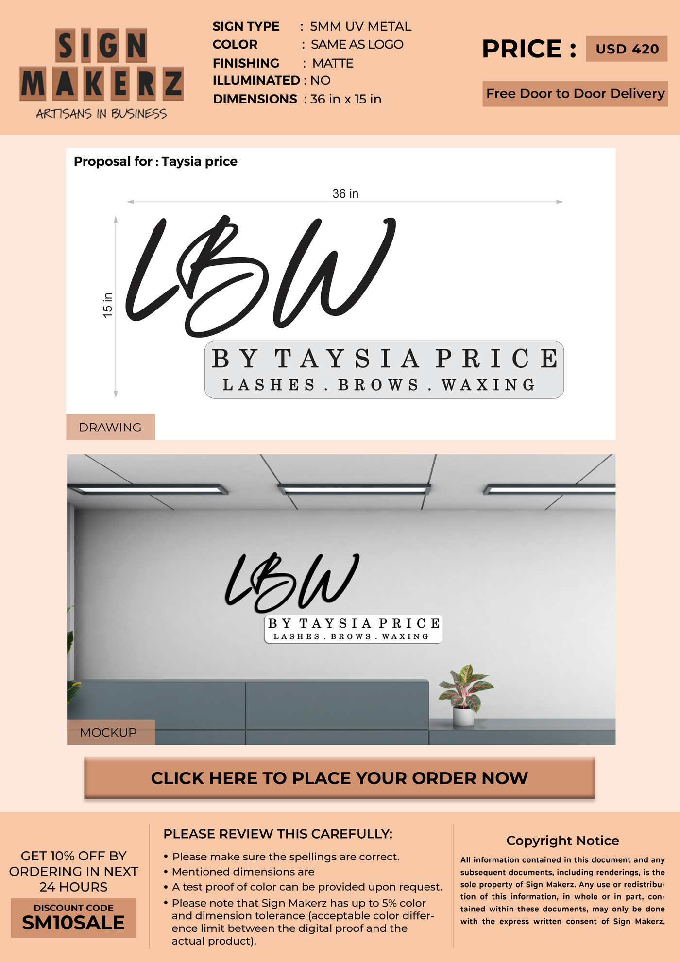 5mm UV Metal Sign for Taysia price