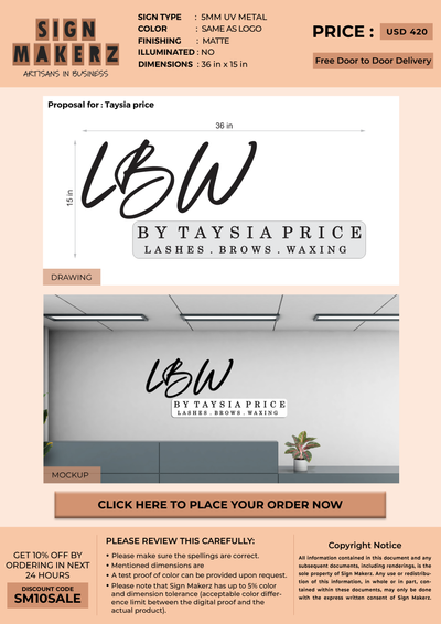 5mm UV Metal Sign for Taysia price