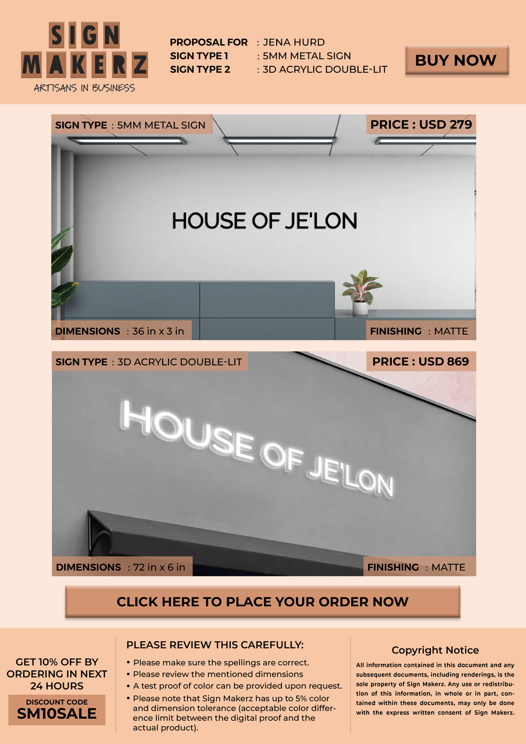 Business Signage for Jena Hurd