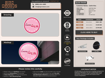Business signage for Caitlin Rios