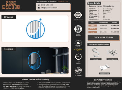 Business signage for Melissa Zemko