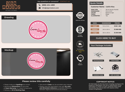 Business signage for Caitlin Rios