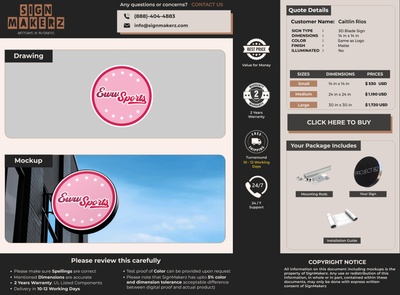 Business signage for Caitlin Rios