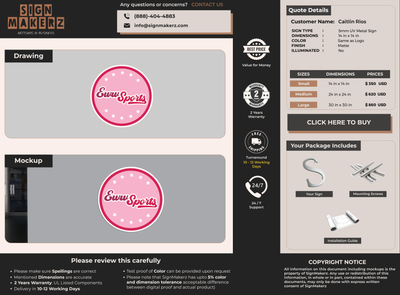 Business signage for Caitlin Rios