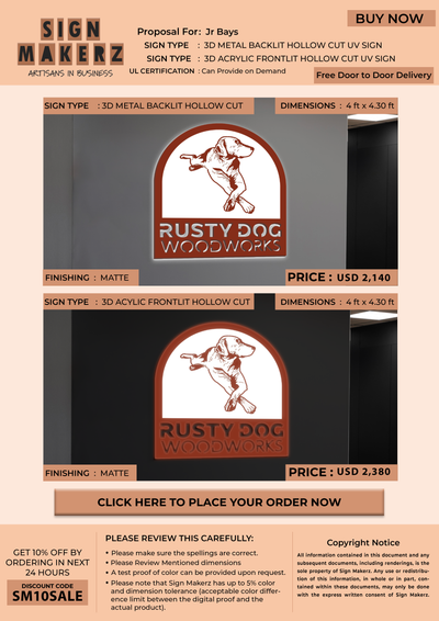 Business signage for Jr Bays