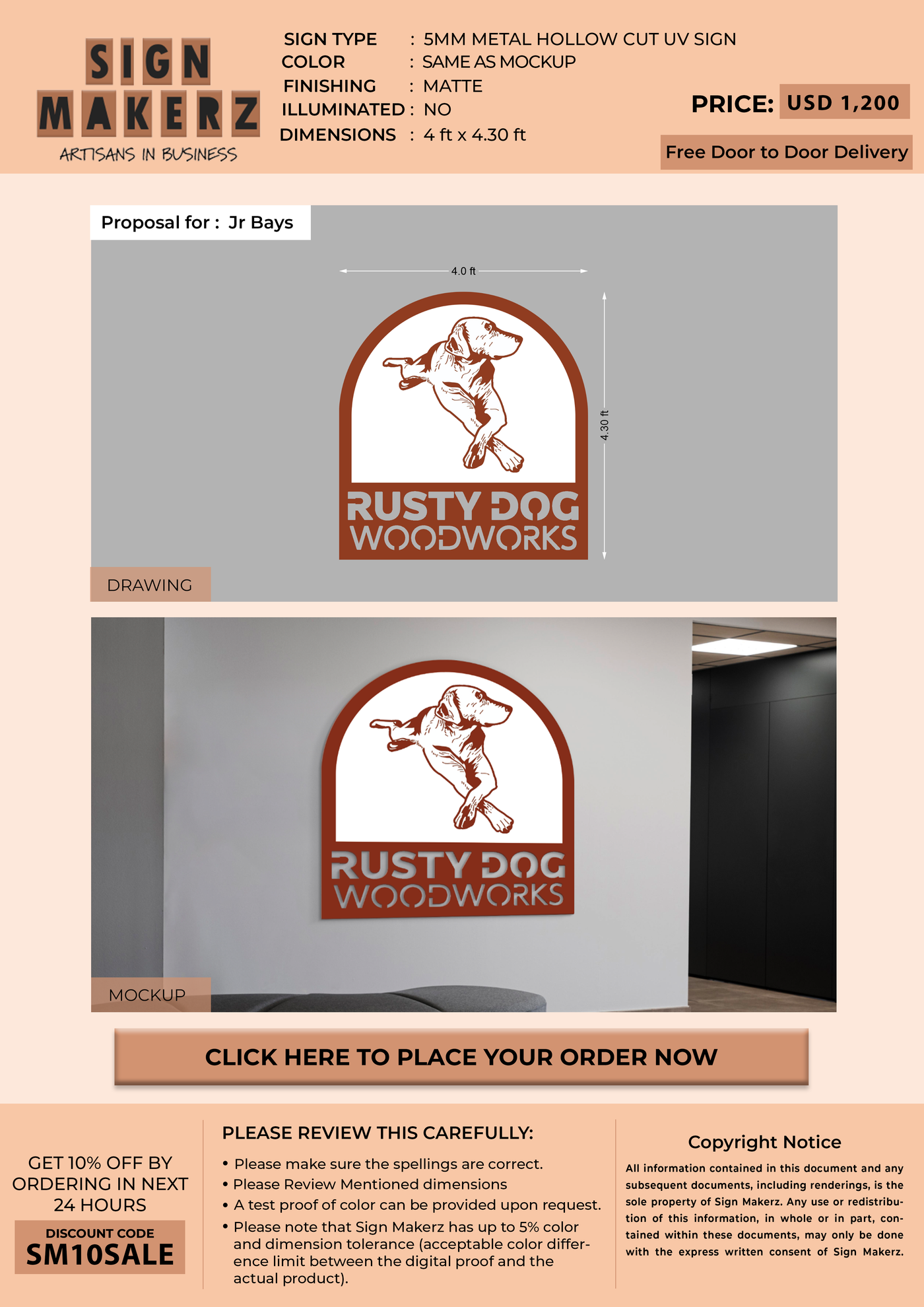 Business signage for Jr Bays