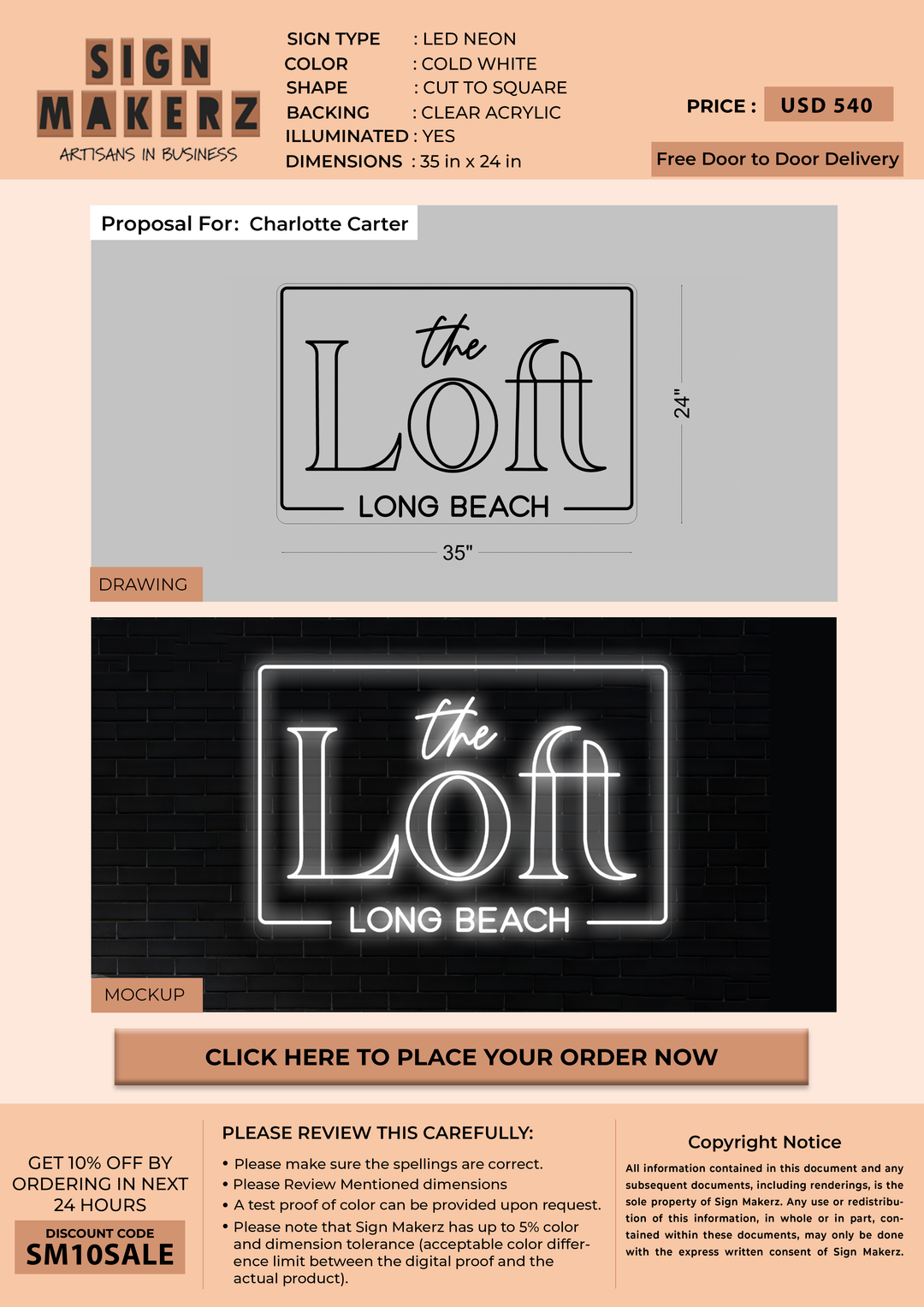 Business signage for Charlotte Carter