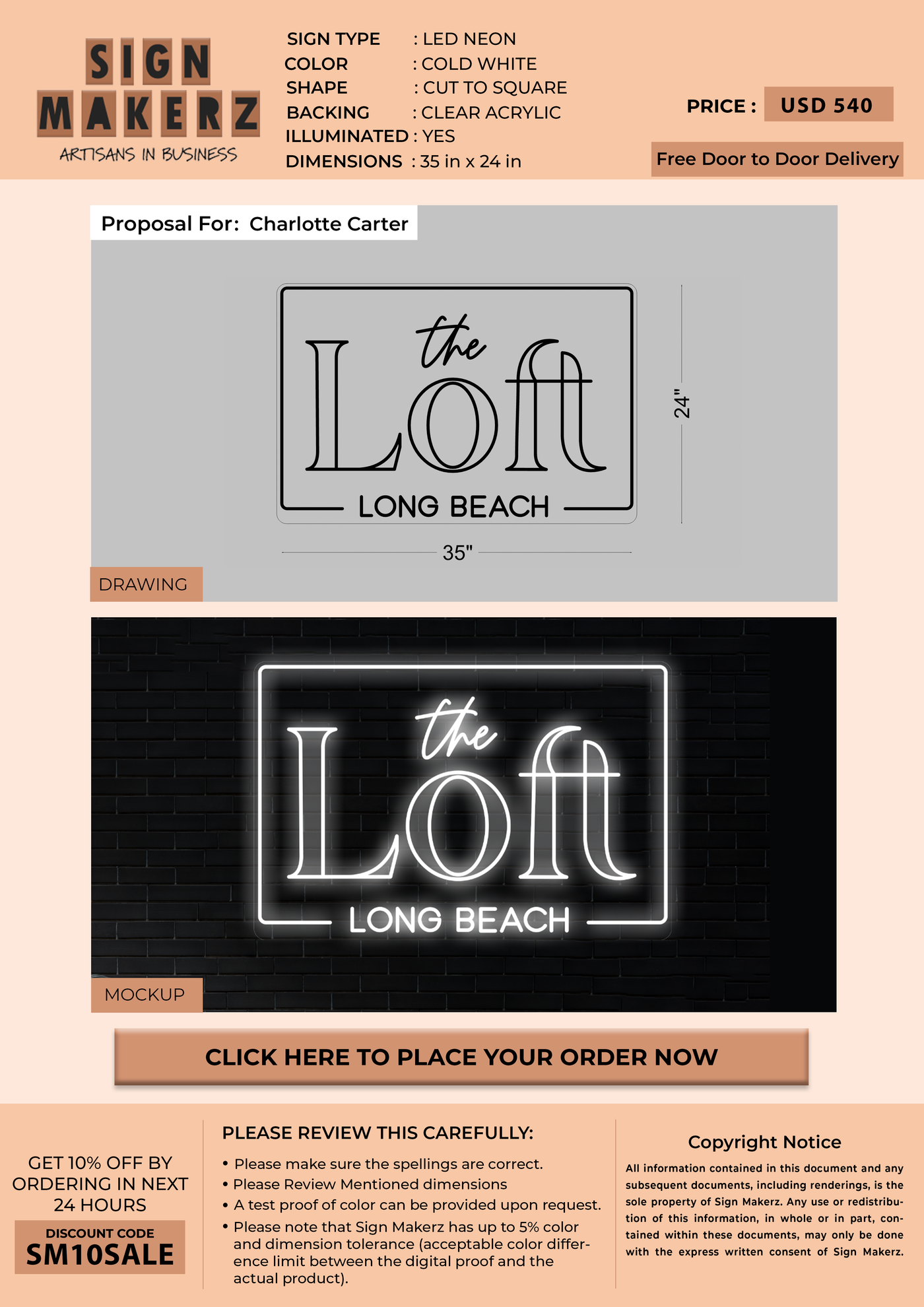 Business signage for Charlotte Carter
