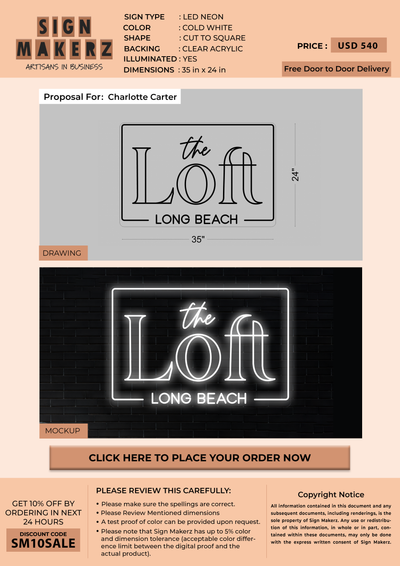 Business signage for Charlotte Carter