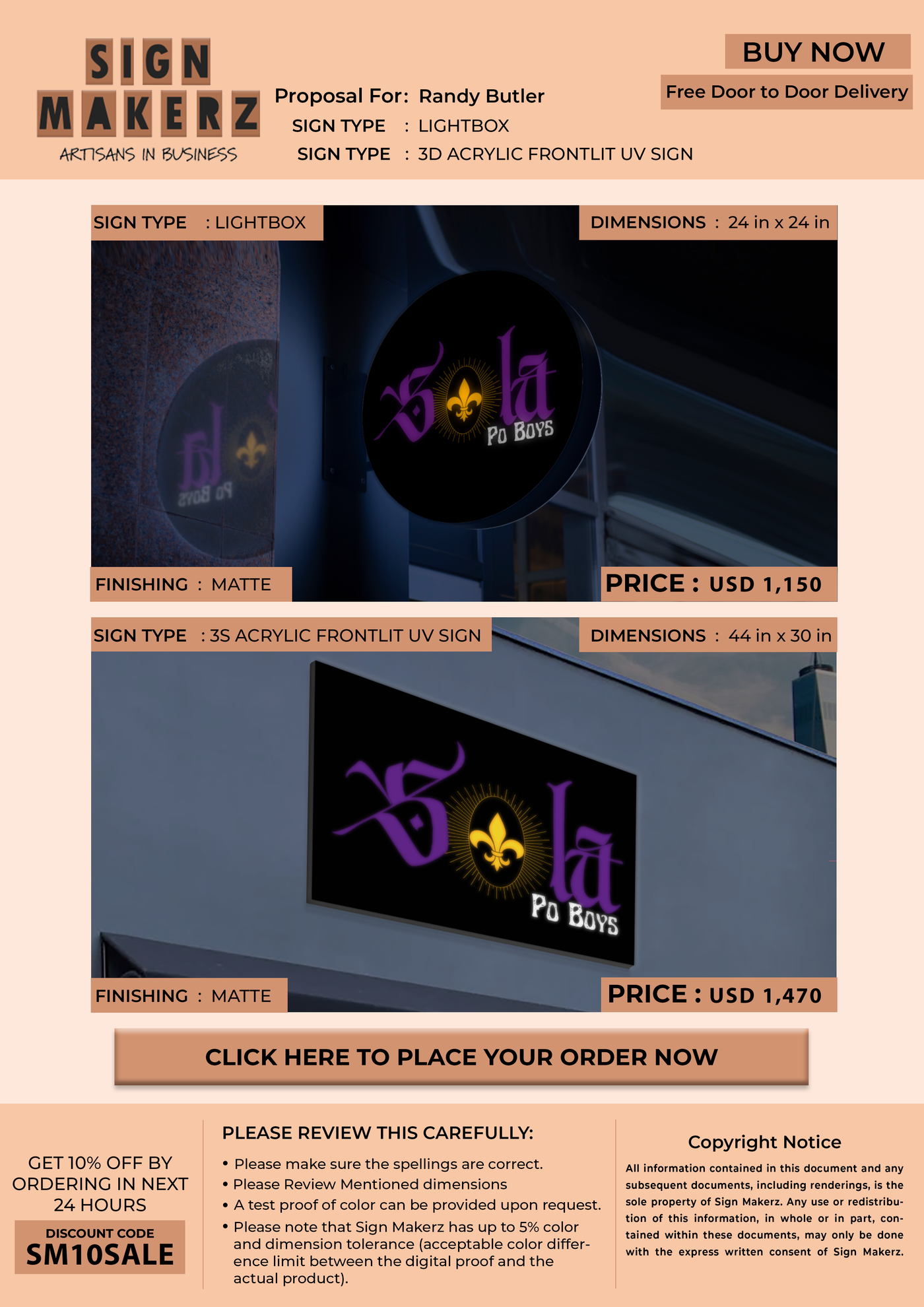 Business Signs for Randy Butler