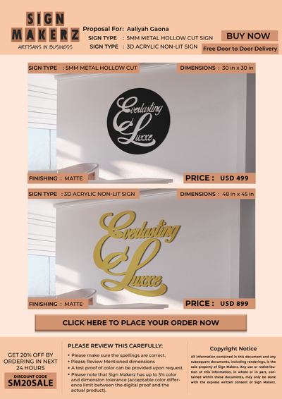 Business Signs for Aaliyah Gaona