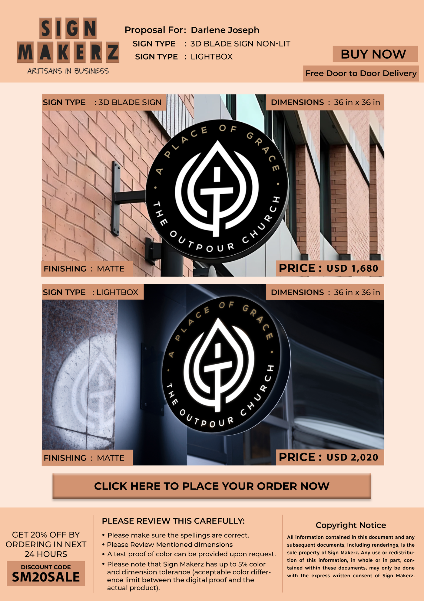 Business signage for Darlene Joseph