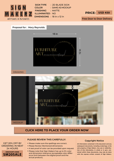 Business signage for Mary Reynolds