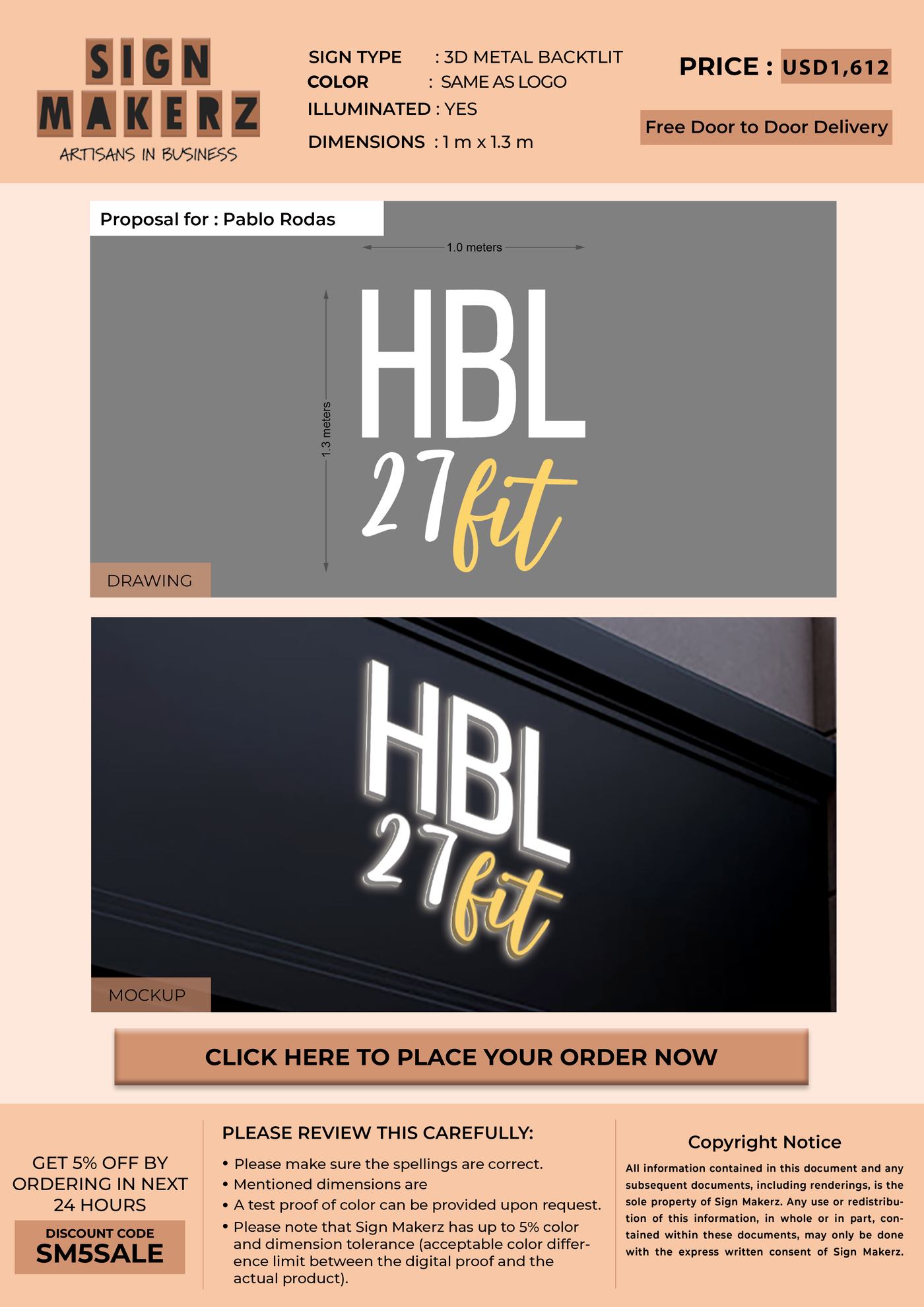 business signage for Pablo Rodas