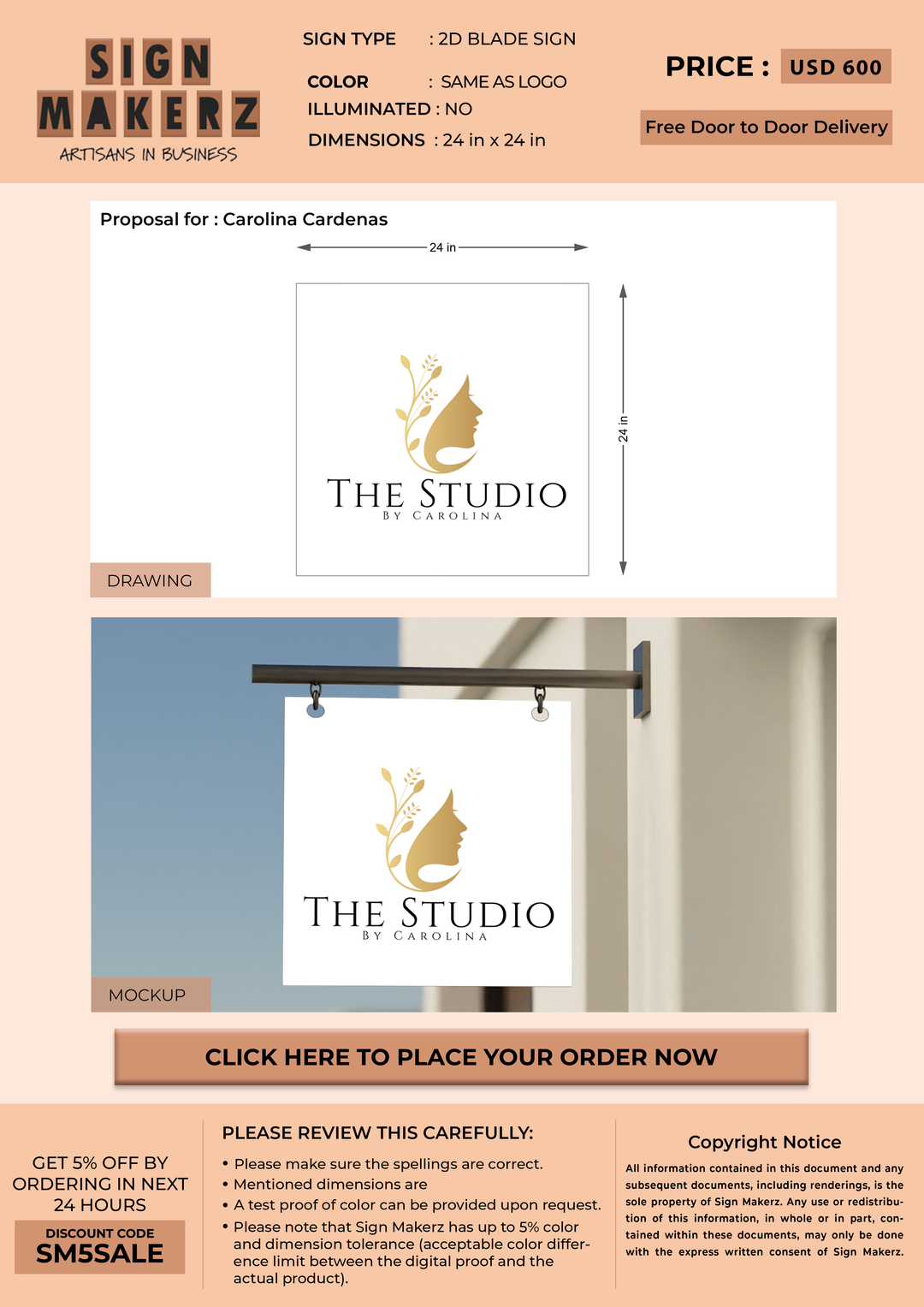 blade sign for Carolina Cardenas