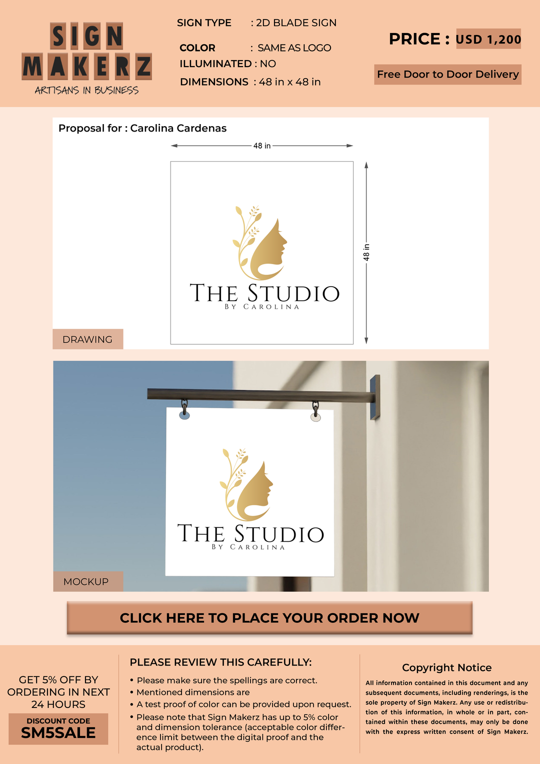 blade sign for Carolina Cardenas