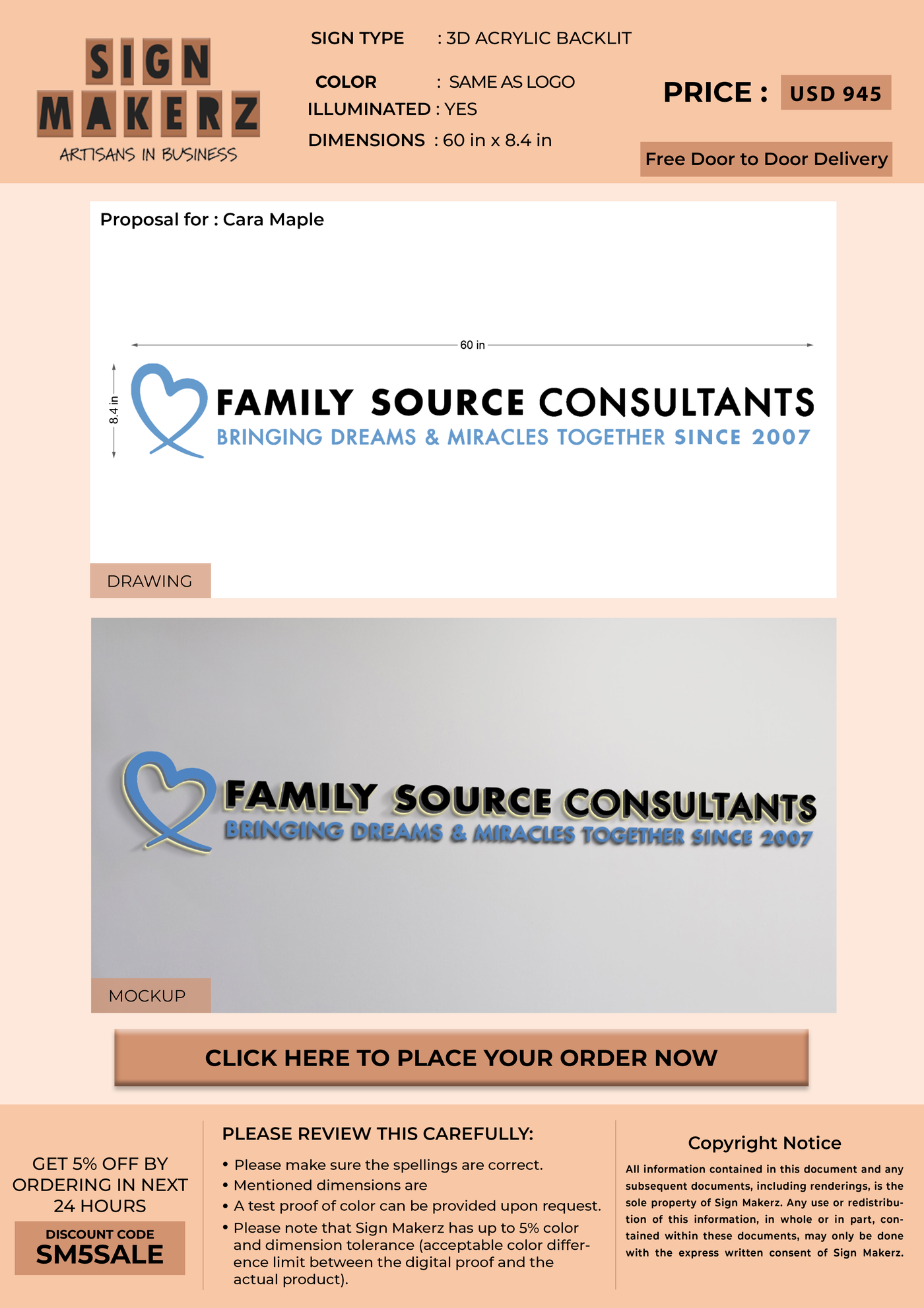 Business Signs for Cara Maple