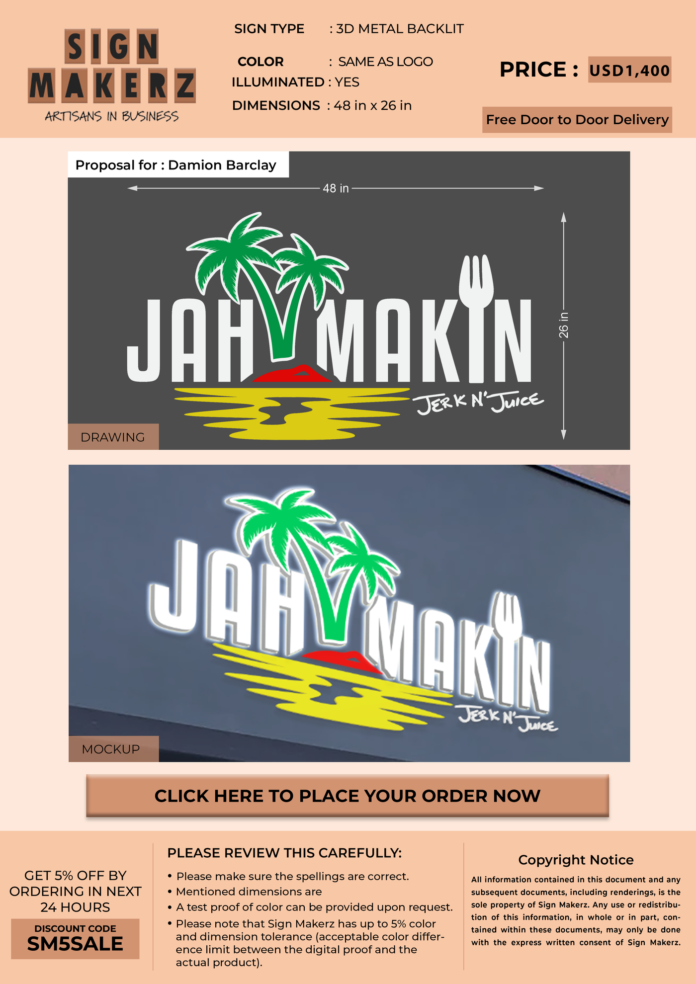 Business Signs for Damion Barclay