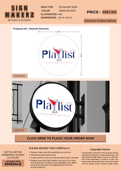 Business signage for Rashad Johnson