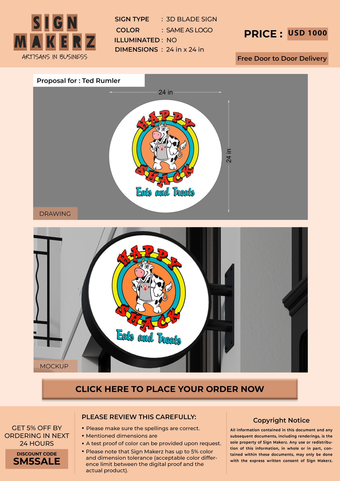 Business signage for Ted Rumler