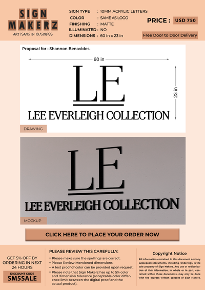 Business sign for Shannon Benavides