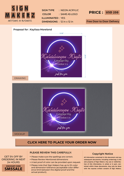 Business signage for Kaylissa Moreland