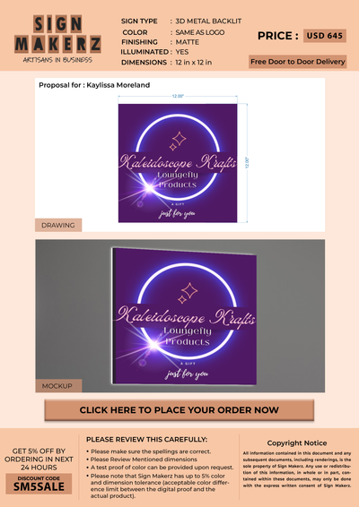 Business signage for Kaylissa Moreland