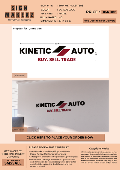 Business signage for jaime tran