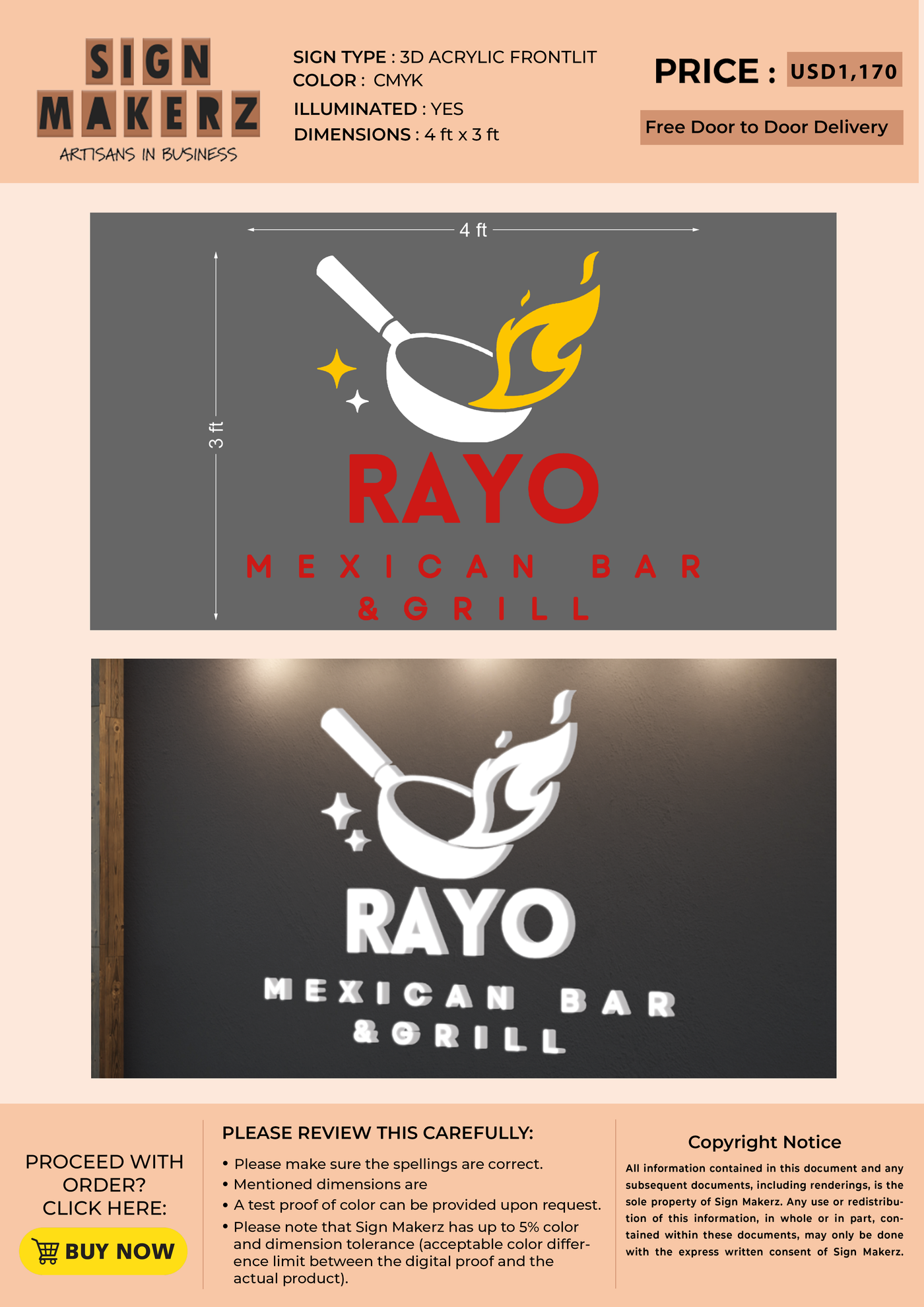 Business sign for Sarahi