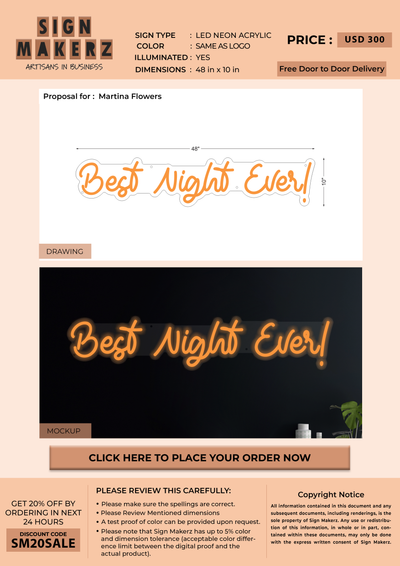 LED Neon Sign for Martina Flowers