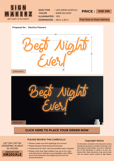 LED Neon Sign for Martina Flowers