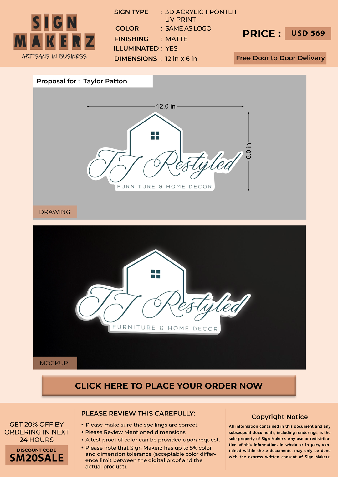 Business signage for Taylor Patton