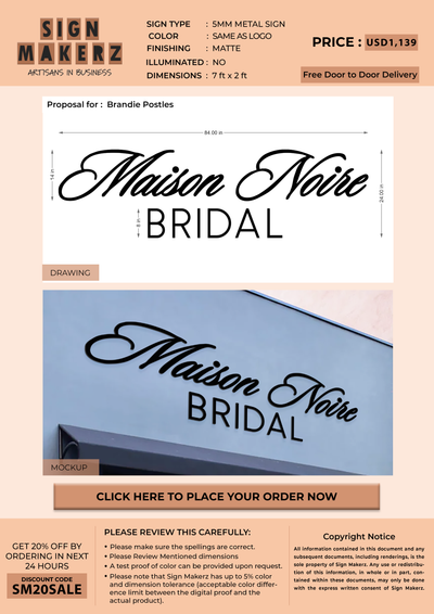 Business signage for Brandie Postles