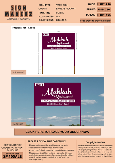 Yard sign for Saeed