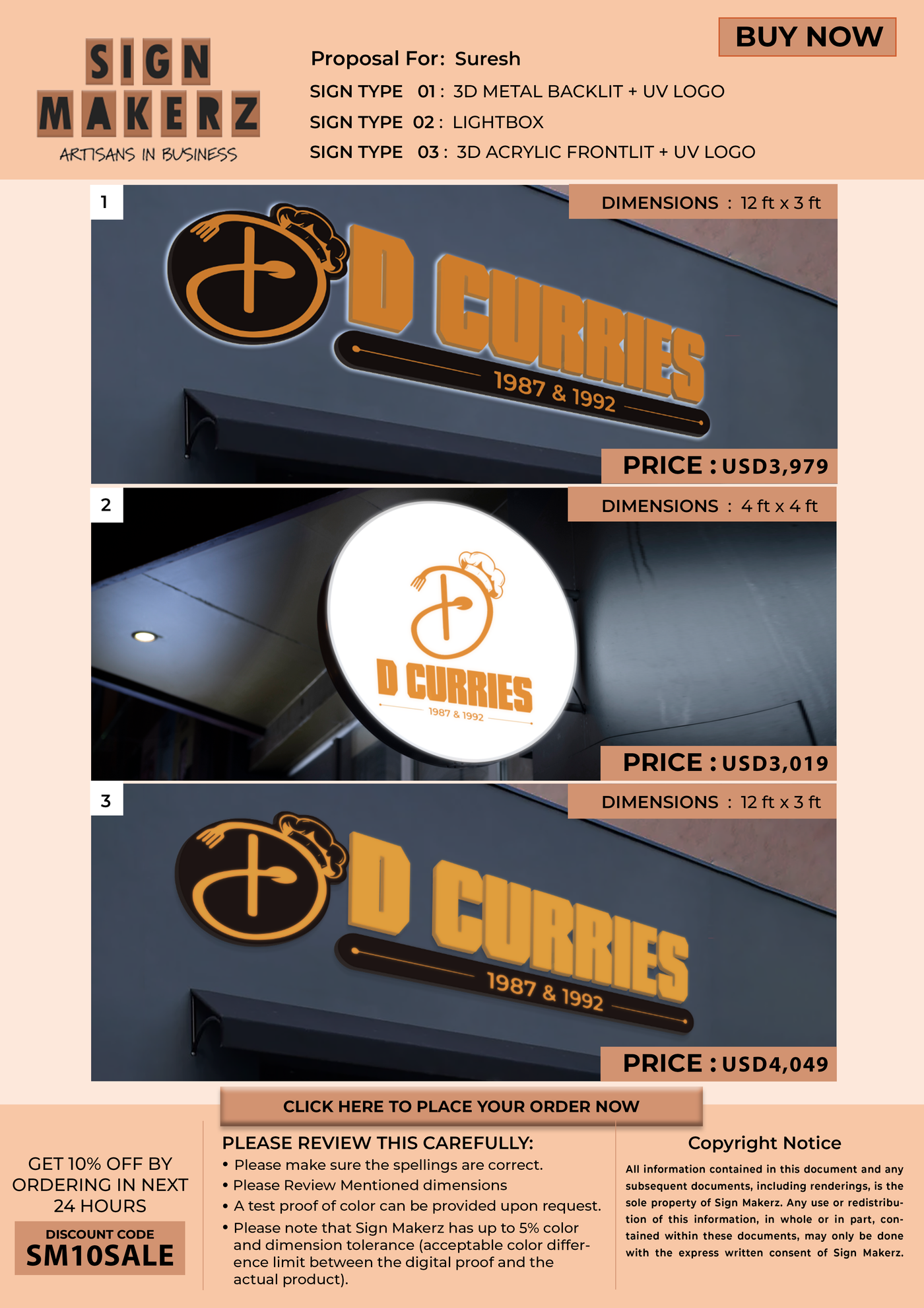 Business signage for Suresh