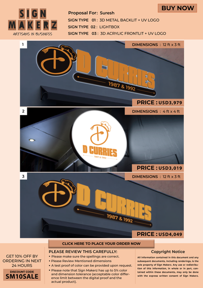 Business signage for Suresh