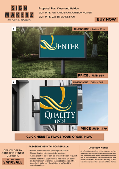 Custom signs for Desmond Naidoo