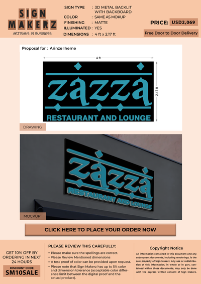 3d acrylic frontlit with backboard for Arinze Iheme