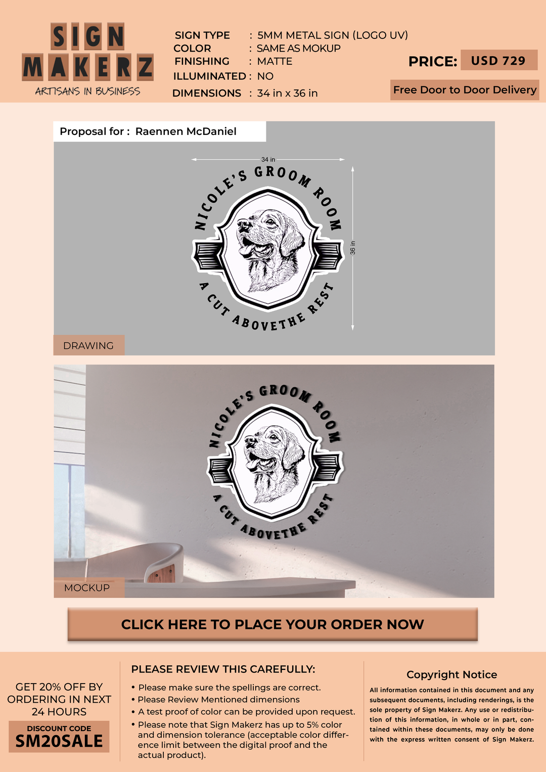 5mm Metal Sign for Raennen McDaniel