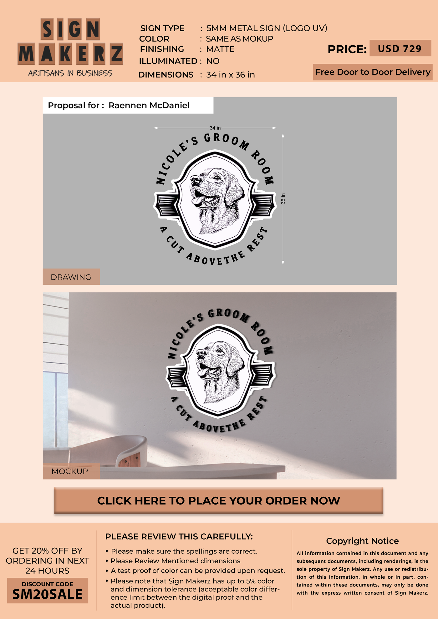 5mm Metal Sign for Raennen McDaniel