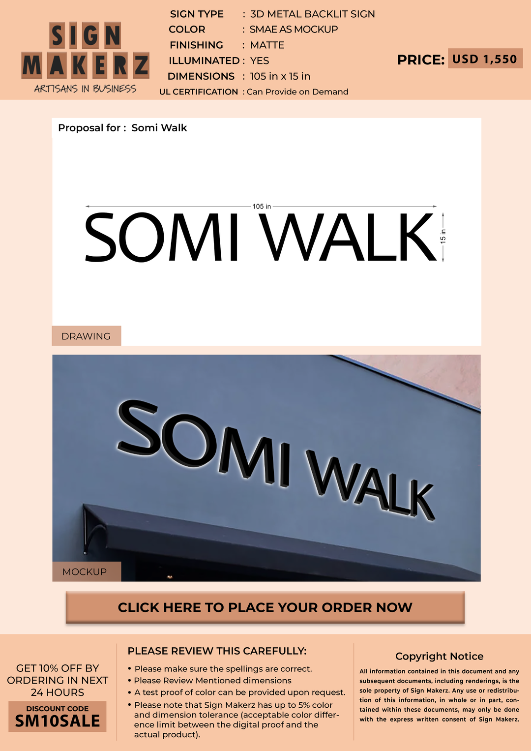 3d metal backlit for somi
