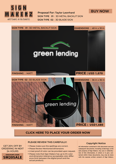 Business signage for Taylor Leonhard
