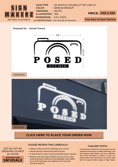 Business signage for Janett Franco