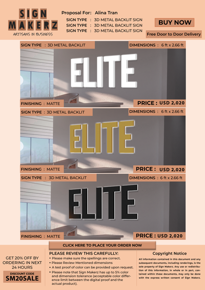 Business Signs for alina tran