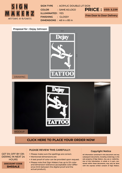 Acrylic Double-lit Sign For Dejay Johnson