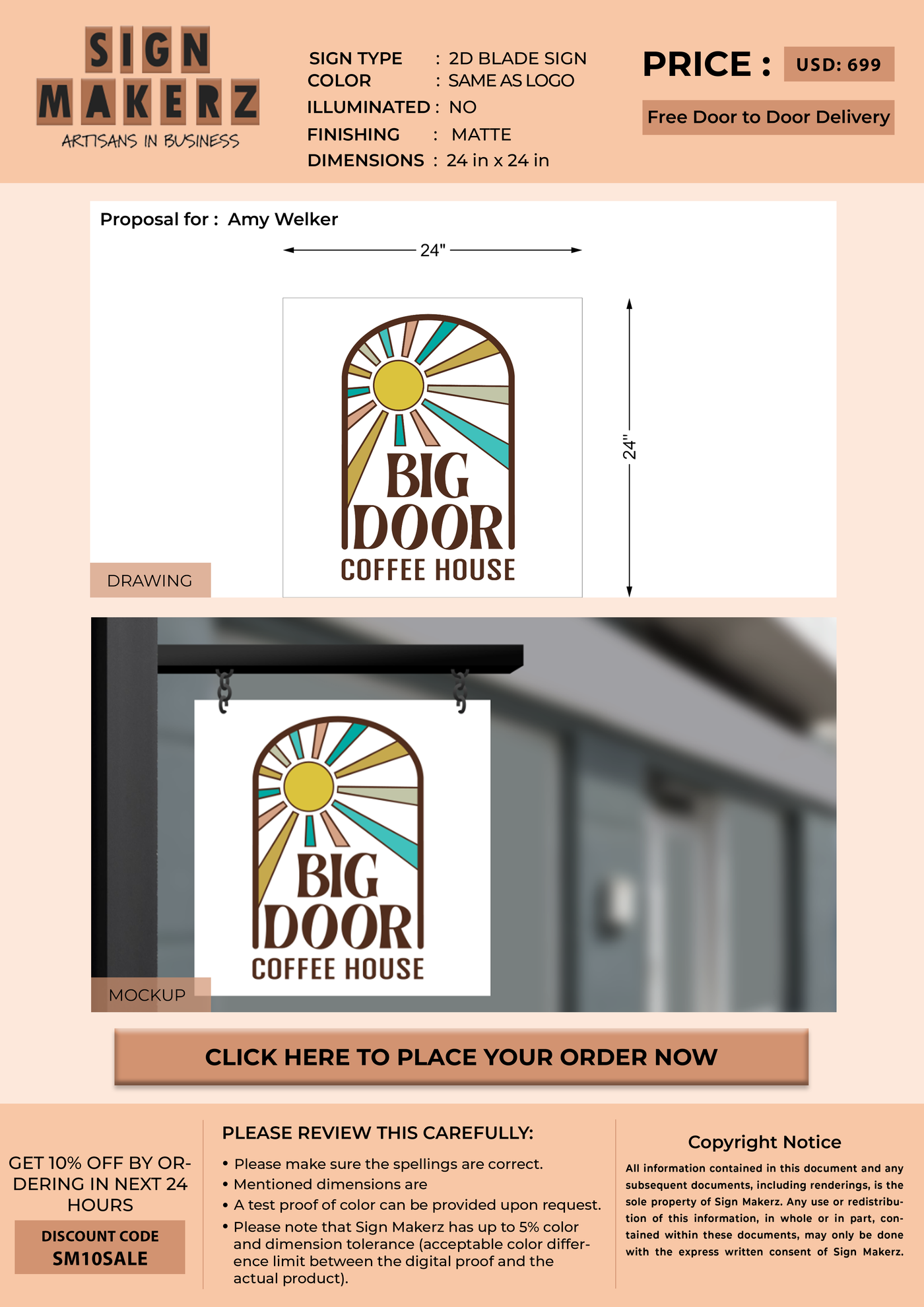 2D Blade Sign For Amy Welker