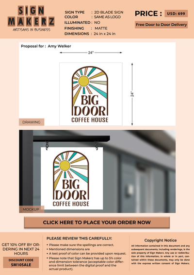 2D Blade Sign For Amy Welker