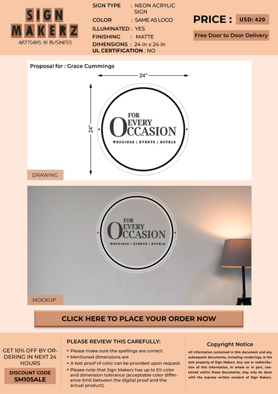 Custom Signs For Grace Cummings