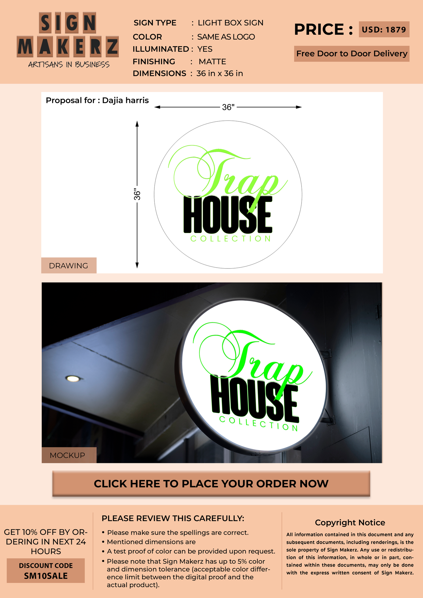 Light Box Sign For Dajia harris