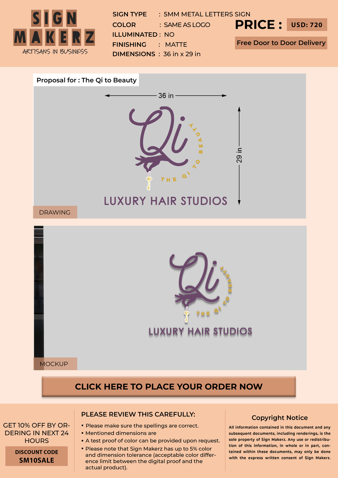 Custom Signs For The Qi to Beauty